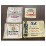 (4)VINTAGE 'WHISKEY BOTTLE' LABELS-'1906-1940'