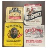 (4)VINTAGE 'WHISKEY BOTTLE' LABELS-'1930-1950'
