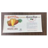 (6 COUNT) VINTAGE CAN LABEL-'CLOVER FARM'/EMBOSSED