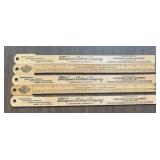 (5 COUNT) WOODEN RULERS-'THOMPSON CABINET COMPANY'
