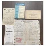 (5)VINTAGE PAPER ITEMS-'1920-1950'