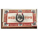 (7 COUNT) CIGAR BOX LABEL-'RED TIPS'