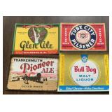 (4)VINTAGE 'BEER' BOTTLE LABELS-ASSORTED