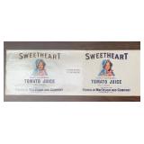 VINTAGE 'LARGE' CAN LABEL-'SWEETHEART'