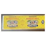VINTAGE 'LARGE/EMBOSSED' CAN LABEL-'BANQUET HALL'