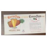 VINTAGE 'LARGE' CAN LABEL-'CLOVER FARM'