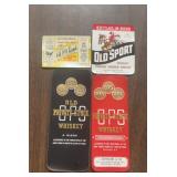 (4)VINTAGE 'WHISKEY BOTTLE' LABELS-'ASSORTED'