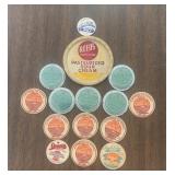 VINTAGE DAIRY CAPS & LIDS-ASSORTED