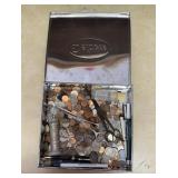 VINTAGE TIN W/ASSORTED CONTENTS-"UNSEARCHED"