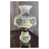 DECORATIVE TABLE LAMP-"BLUE FLORAL DESIGN"