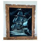 FRAMED ARTWORK~OIL ON VELVET-APPROX.20ï¿½x24ï¿½
