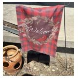 PATIO PLANTER & FLAG-CHECK OUT THE PIC