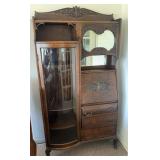 VINTAGE SECRETARY/CURIO CABINET-CHECK OUT THE PIC