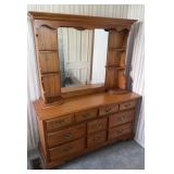 CHEST OF DRAWERS W/MIRROR-***TELL CITY/SOLID MAPLE