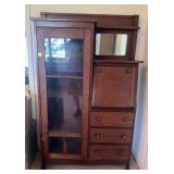VINTAGE SECRETARY/CURIO CABINET-CHECK OUT THE PIC