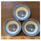 (3)"CURRIER & IVES" BOWLS