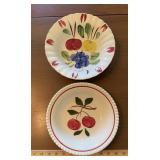 (2)PAINTED BOTTOM BOWLS-ASSORTED