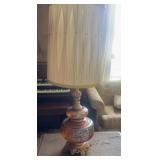 TABLE LAMP W/GLASS BASE-CHECK OUT THE COLOR