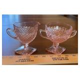 DEPRESSION GLASS "CREAM & SUGAR"