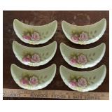 "LEFTON" CHINA-(6)"HALF MOON PLATES"