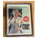 FRAMED ADVERTISING PAPER ITEM-APPROX. 16"x14"