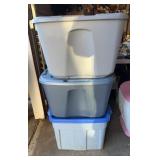 (3)TOTES W/LIDS-ASSORTED/CHECK OUT THE PIC