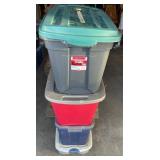 (4)TOTES W/LIDS-ASSORTED/CHECK OUT THE PIC