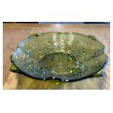 GREEN GLASS DISH-CHECK OUT THE PIC