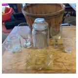 GLASSWARE ITEMS W/BASKET