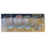 (SET OF 4)GLASS MUGS-CHECK THEM OUT