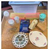 ITEMS FROM THE HOME W/PLASTIC TOTE W/LID