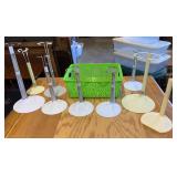 DOLL STANDS W/GREEN BASKET-ASSORTED