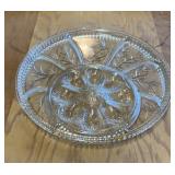 GLASS RELISH & EGG PLATE