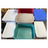 (5)TOTES W/LIDS & (1)TUB-ASSORTED/CHECK OUT THE PI