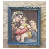 VINTAGE FRAMED DECOR-APPROX. 6"x7"