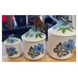 CANISTER SET-"BUTTERFLY" DESIGN