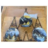 COLLECTIBLE PLATES W/METAL HOLDER-NATIVE AMERICAN