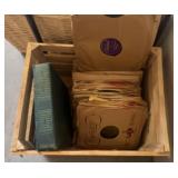 RECORDS W/WOODEN CRATE