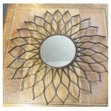 METAL WALL DECOR W/MIRROR-APPROX. 20" DIAMETER
