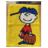 "CHARLIE BROWN" LATCH HOOK DECOR-APPROX. 24"x32"