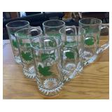 (6)"SYCAMORE CLUB" GLASS MUGS