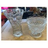 GLASS VASE & BOWL-CHECK OUT THE PIC