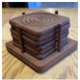 DRINK COASTER SET W/HOLDER