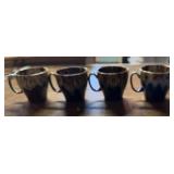 (4)STONEWARE CUPS-"DRIP EDGAE" DESIGN