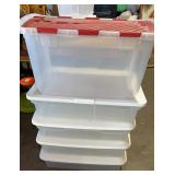 (5)TOTES W/LIDS-ASSORTED/CHECK OUT THE PIC