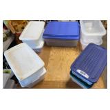 (9)"SMALL" TOTES W/LIDS-ASSORTED/CHECK OUT THE PIC
