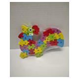 Rooster Wood Puzzle with Letters and Numbers