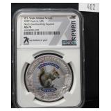 2022 Cook Island $5 Animal N. Carolina Grey Squirr