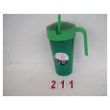 Color Changing  tumbler with Straw -  Green