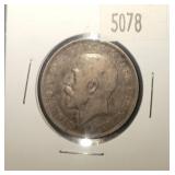 1914 Great Britian George V Silver One Florin